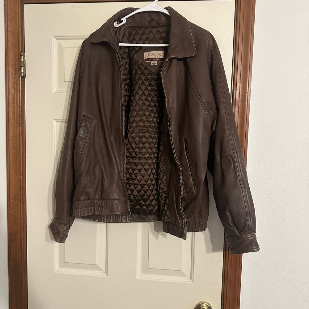 Vintage Jos. A. Bank Brown lamb skin Leather Jacket from 70s/80s.